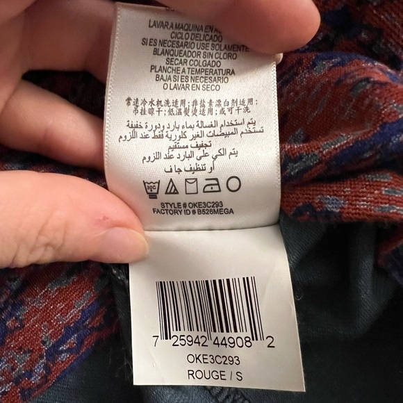 BCBG Generation Bodycon Mini Skirt- Speckle Pattern Red/Blue - Size S - Picture 5 of 8